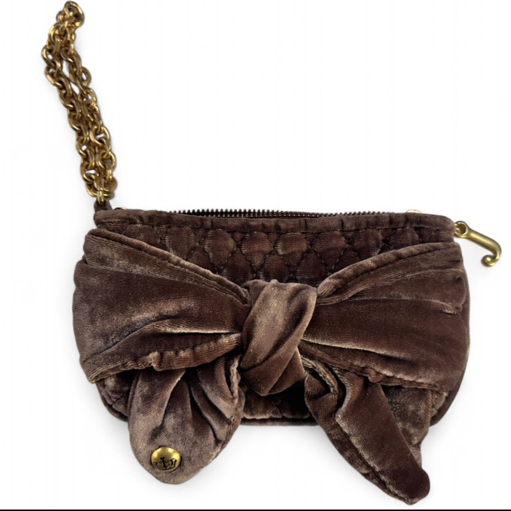 Juicy Couture velvet brown clutch